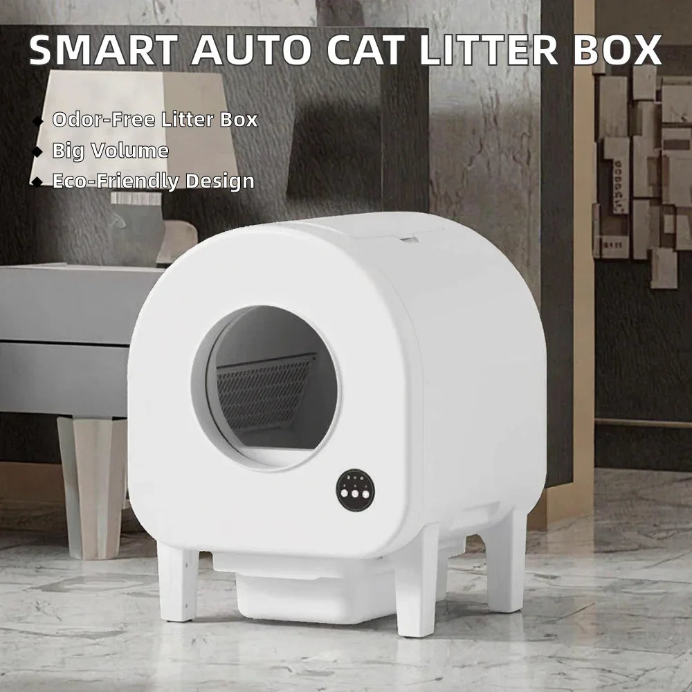 HKM-481555 Automatic Eco-Friendly 68L Cat Litter Box with Odor Control and Easy Clean Features
