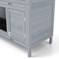 HKM-4815805 Large 2-Story Rabbit Hutch with Lockable Doors and Removable Trays for Easy Cleaning