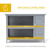 HKM-4815805 Large 2-Story Rabbit Hutch with Lockable Doors and Removable Trays for Easy Cleaning