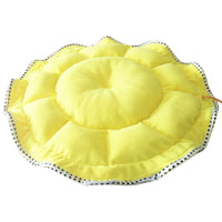 HKM-4816189 Cozy Yellow Bud-Shaped Polar Fleece Dog Bed for Small Pets