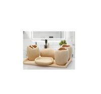 HKM-481683 Resin Bathroom Set with Toothpaste, Soap, and Lotion Dispensers - Custom Size Available