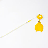 HKM-4816957 Cat Toy with Plush and Feather, 25cm Grip, 18cm Fringe, Steel Wire 13cm