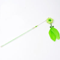 HKM-4816957 Cat Toy with Plush and Feather, 25cm Grip, 18cm Fringe, Steel Wire 13cm