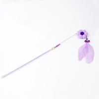 HKM-4816957 Cat Toy with Plush and Feather, 25cm Grip, 18cm Fringe, Steel Wire 13cm