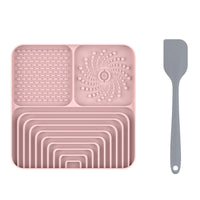 HKM-4818109 Silicone Slow Food Mat for Dogs and Cats, Anti-Choking Licking Pad with Suction Cups, Square Design