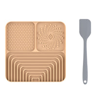 HKM-4818109 Silicone Slow Food Mat for Dogs and Cats, Anti-Choking Licking Pad with Suction Cups, Square Design