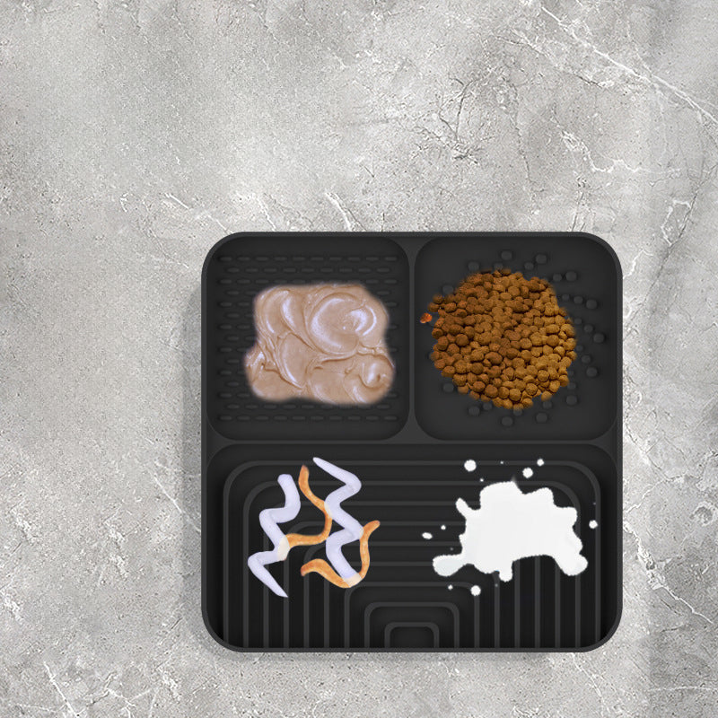 HKM-4818109 Silicone Slow Food Mat for Dogs and Cats, Anti-Choking Licking Pad with Suction Cups, Square Design