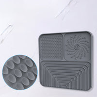 HKM-4818109 Silicone Slow Food Mat for Dogs and Cats, Anti-Choking Licking Pad with Suction Cups, Square Design