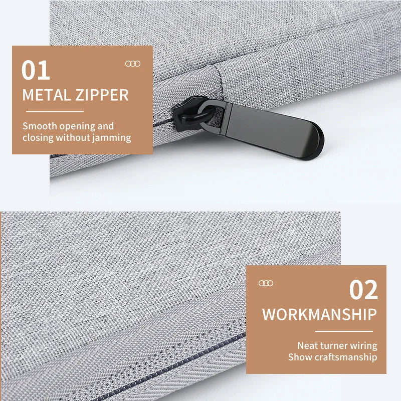 HKM-481811 Soft Polyester Laptop Sleeve for 7.9-15 Inch Macbook and Compatible HP Models