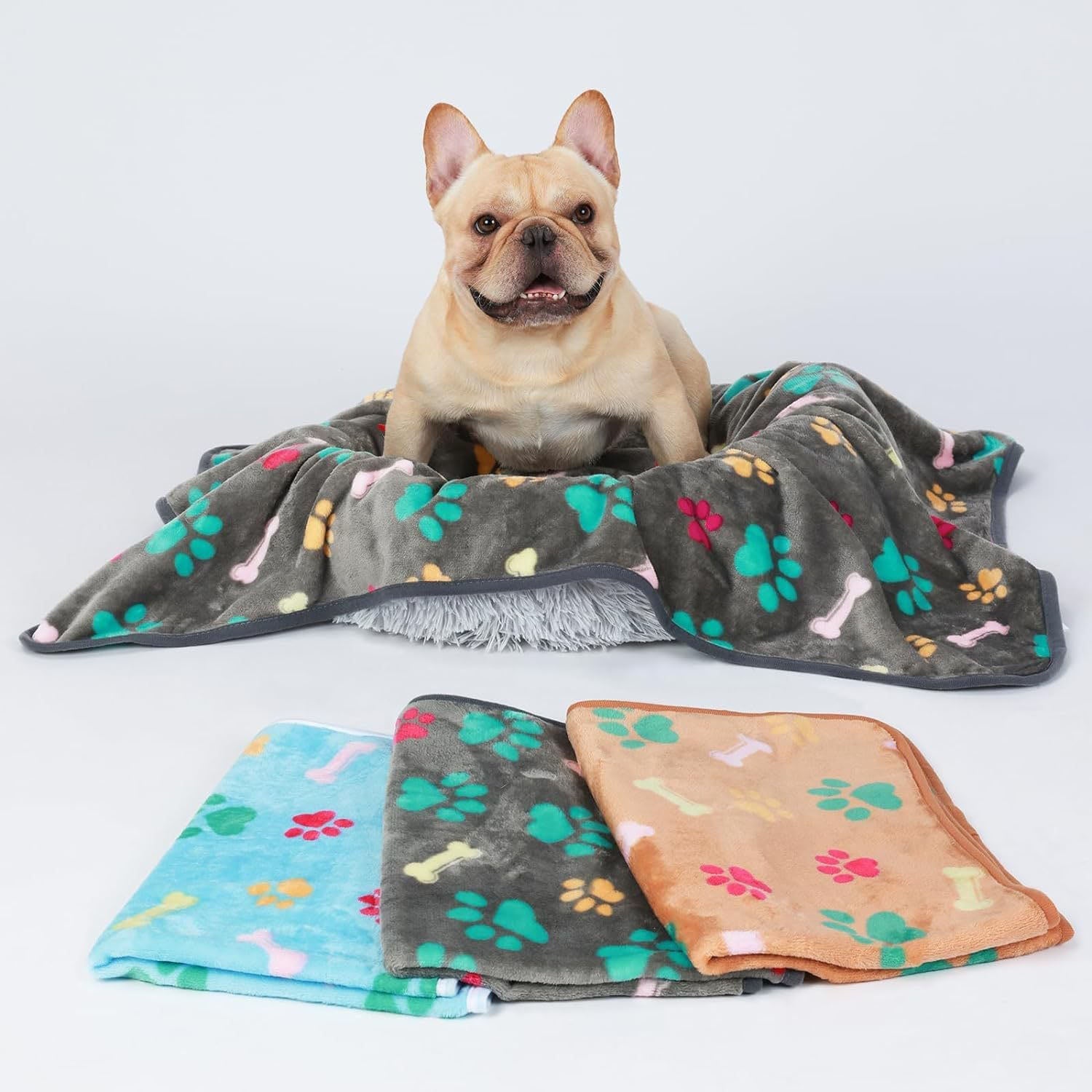 HKM-4818749 Cozy Pet Blanket for Dogs and Cats, Soft Cloth Mat in Beige, Black, Camel, Dark Gray - Multiple Sizes Available