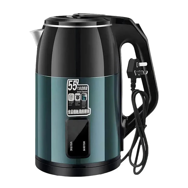 HKM-481875 3.0L Cordless Electric Kettle with 360° Rotational Base and LED Light, Stainless Steel Construction