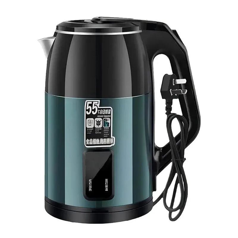 HKM-481875 3.0L Cordless Electric Kettle with 360° Rotational Base and LED Light, Stainless Steel Construction
