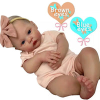 HKM-481939 Lifelike Silicone Reborn Baby Doll - Realistic Handmade Newborn Toy for Girls Ages 0-14 Years