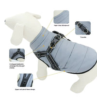 HKM-4819517 Insulated Fleece-lined Dog Vest with Zippers for Comfortable Winter Wear