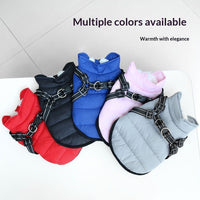 HKM-4819517 Insulated Fleece-lined Dog Vest with Zippers for Comfortable Winter Wear