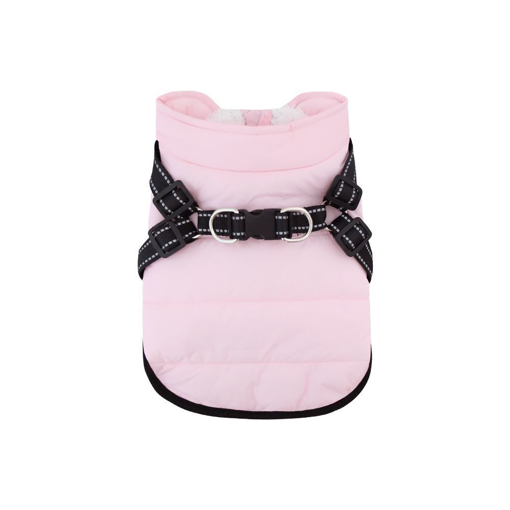 HKM-4819517 Insulated Fleece-lined Dog Vest with Zippers for Comfortable Winter Wear