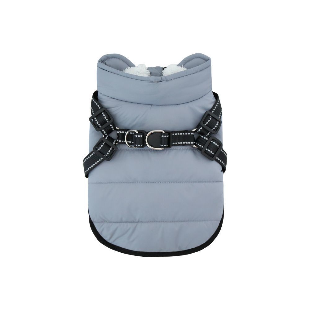 HKM-4819517 Insulated Fleece-lined Dog Vest with Zippers for Comfortable Winter Wear