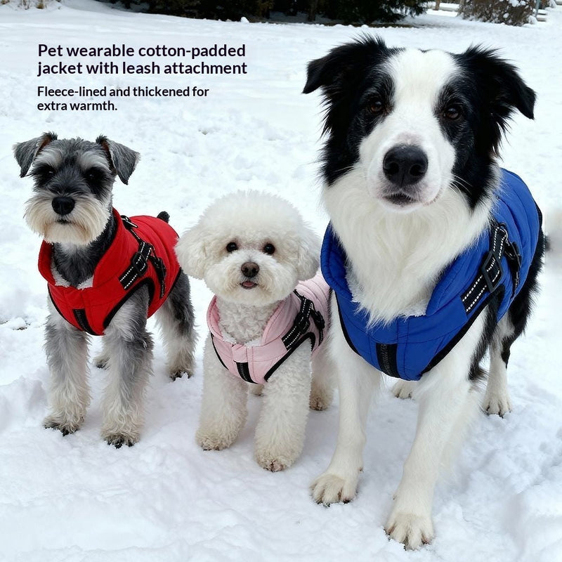 HKM-4819517 Insulated Fleece-lined Dog Vest with Zippers for Comfortable Winter Wear