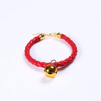 HKM-4819901 Adjustable PU Leather Pet Collar with Bell - Sizes S (20-25 cm) and M (25-30 cm)