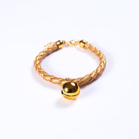 HKM-4819901 Adjustable PU Leather Pet Collar with Bell - Sizes S (20-25 cm) and M (25-30 cm)