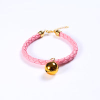 HKM-4819901 Adjustable PU Leather Pet Collar with Bell - Sizes S (20-25 cm) and M (25-30 cm)