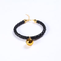 HKM-4819901 Adjustable PU Leather Pet Collar with Bell - Sizes S (20-25 cm) and M (25-30 cm)