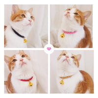 HKM-4819901 Adjustable PU Leather Pet Collar with Bell - Sizes S (20-25 cm) and M (25-30 cm)