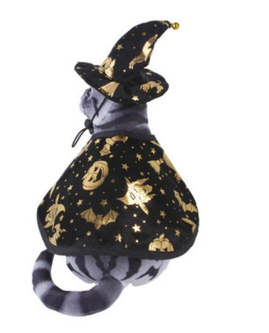 HKM-482003 Halloween Wizard Cloak and Hat Set for Pets - Suitable for Dogs and Cats, Various Sizes Available