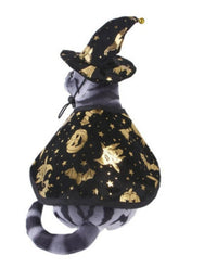 HKM-482003 Halloween Wizard Cloak and Hat Set for Pets - Suitable for Dogs and Cats, Various Sizes Available