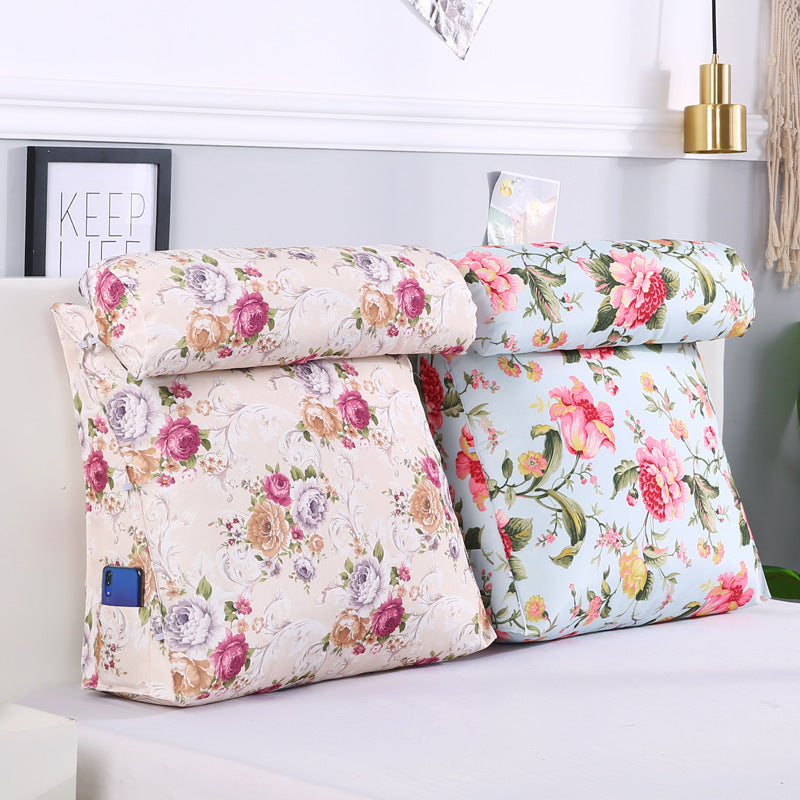 HKM-482067 Removable and Washable Bay Window Back Cushion with Floral Patterns and Headrest