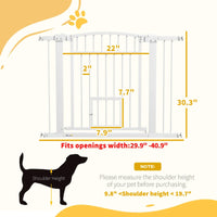 HKM-4821565 Extra Wide Adjustable Dog Gate with Cat Door and Extension Kits for Stairs and Doorways