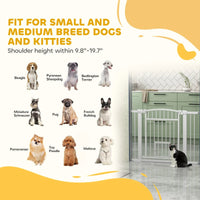 HKM-4821565 Extra Wide Adjustable Dog Gate with Cat Door and Extension Kits for Stairs and Doorways