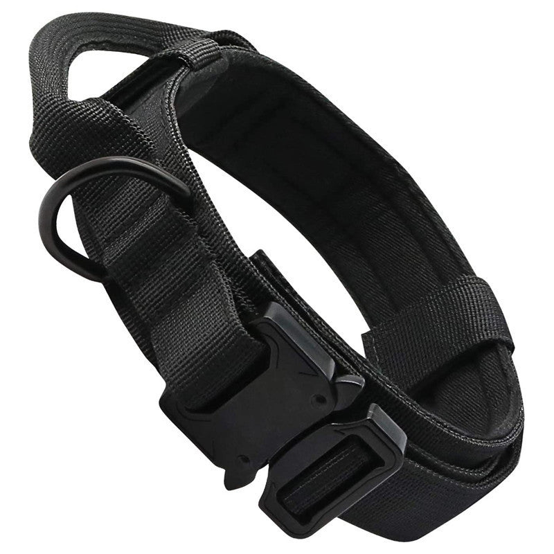 HKM-4821693 Personalized Monochrome Tactical Dog Collar ¨C Durable Nylon, Adjustable Sizes: M, L, XL