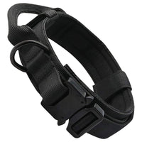 HKM-4821693 Personalized Monochrome Tactical Dog Collar ¨C Durable Nylon, Adjustable Sizes: M, L, XL
