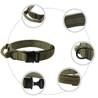 HKM-4821693 Personalized Monochrome Tactical Dog Collar ¨C Durable Nylon, Adjustable Sizes: M, L, XL