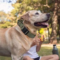 HKM-4821693 Personalized Monochrome Tactical Dog Collar ¨C Durable Nylon, Adjustable Sizes: M, L, XL