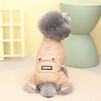 HKM-4822461 Cotton Padded Snow Proof Dog Coat for All Sizes - Brown and Black Options
