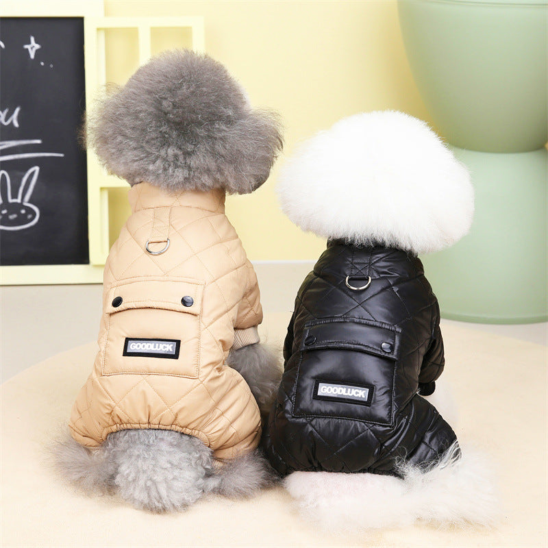 HKM-4822461 Cotton Padded Snow Proof Dog Coat for All Sizes - Brown and Black Options