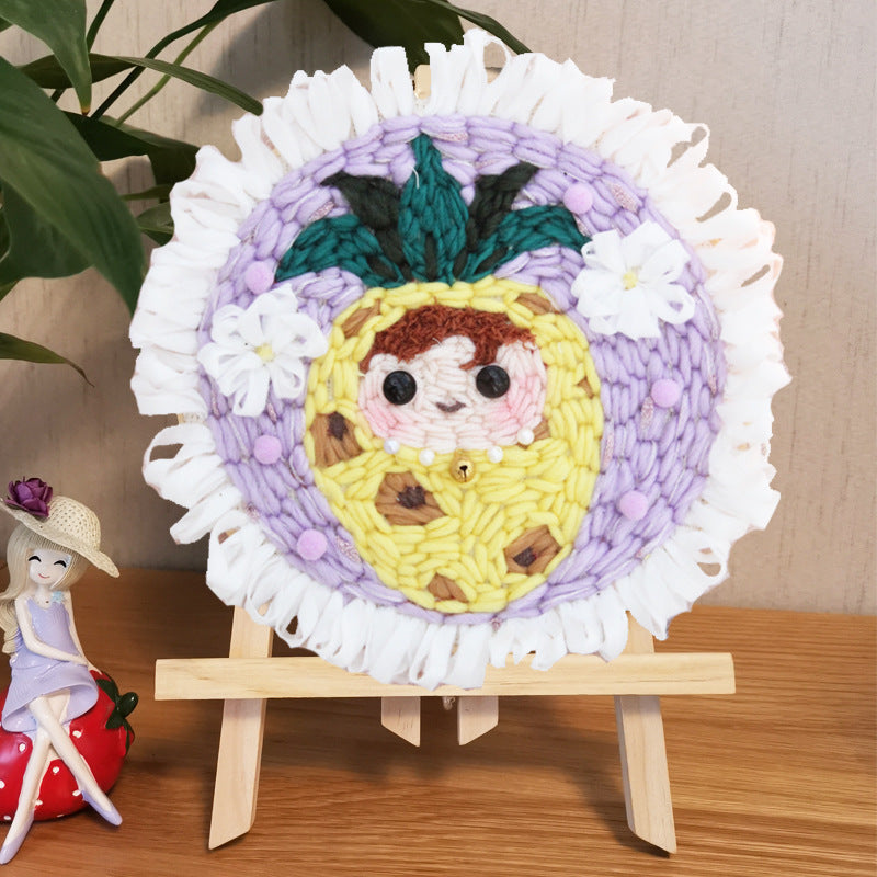 HKM-482259 DIY Embroidery Material Kit - Boyfriend, Girlfriend, Pineapple, Strawberry, and Apple Patterns with Stretch Options