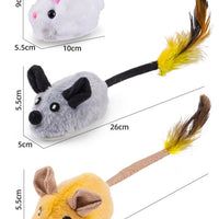 HKM-4822717 Rechargeable Plush Smart Mouse Cat Toy with Simulation Sounds for Boredom Relief