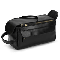 HKM-482323 Retro Large Capacity Cowhide Leather Wash Bag for Men and Women
