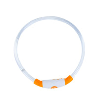 HKM-4825149 LED Dog Collar - Rechargeable Glow in the Dark Safety Necklace for Pets, Adjustable Fit, USB Charging