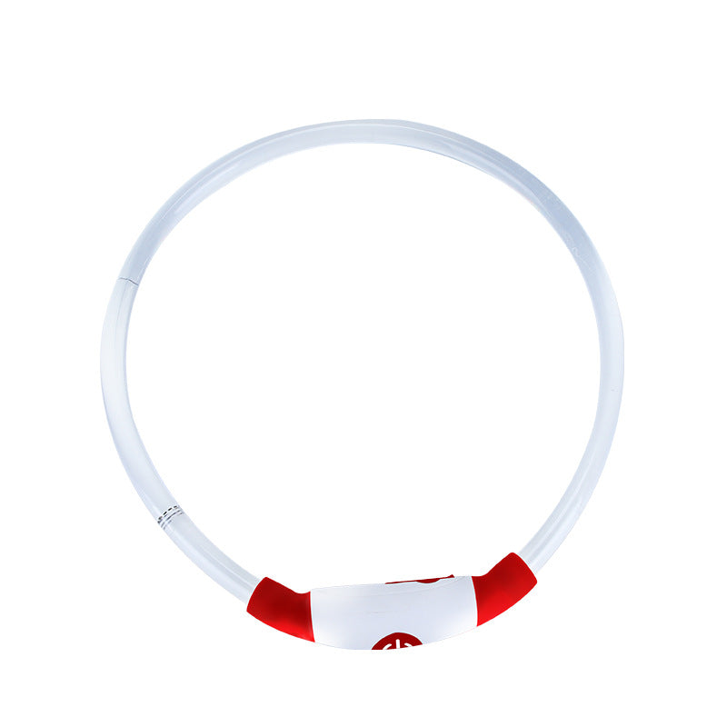HKM-4825149 LED Dog Collar - Rechargeable Glow in the Dark Safety Necklace for Pets, Adjustable Fit, USB Charging