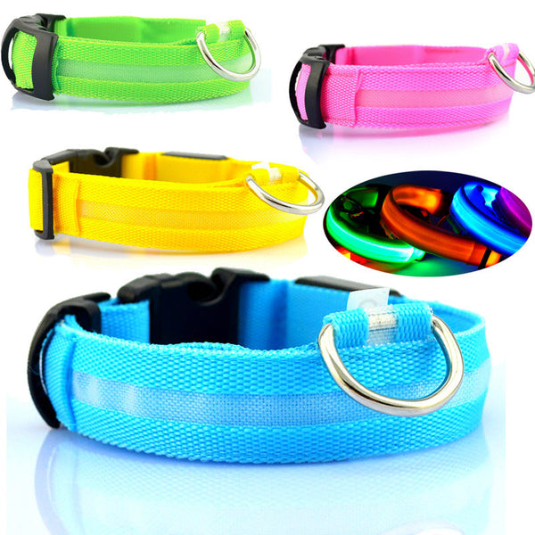 HKM-4825661 LED Safety Dog Collar with Multiple Flashing Modes and Replaceable Battery