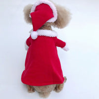 HKM-4826045 Santa Claus Transformation Costume for Pets - Casual Red Outfit in Sizes 8-16