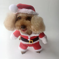 HKM-4826045 Santa Claus Transformation Costume for Pets - Casual Red Outfit in Sizes 8-16