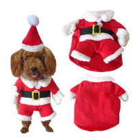 HKM-4826045 Santa Claus Transformation Costume for Pets - Casual Red Outfit in Sizes 8-16
