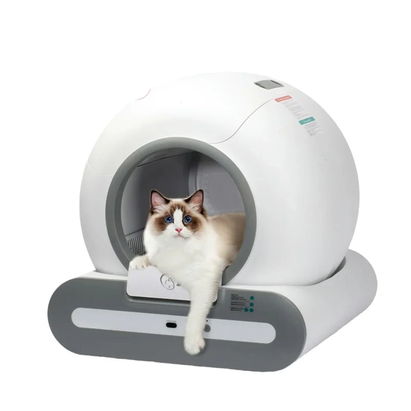 HKM-482707 Intelligent Self-Cleaning Cat Litter Box with Smart Monitoring and Eco-Friendly Design, 65L Capacity