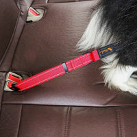 HKM-4827453 Pet Safety Seat Belt for Car - Adjustable Nylon Webbing with Reflective Strip - 76CM to 148CM Length Options