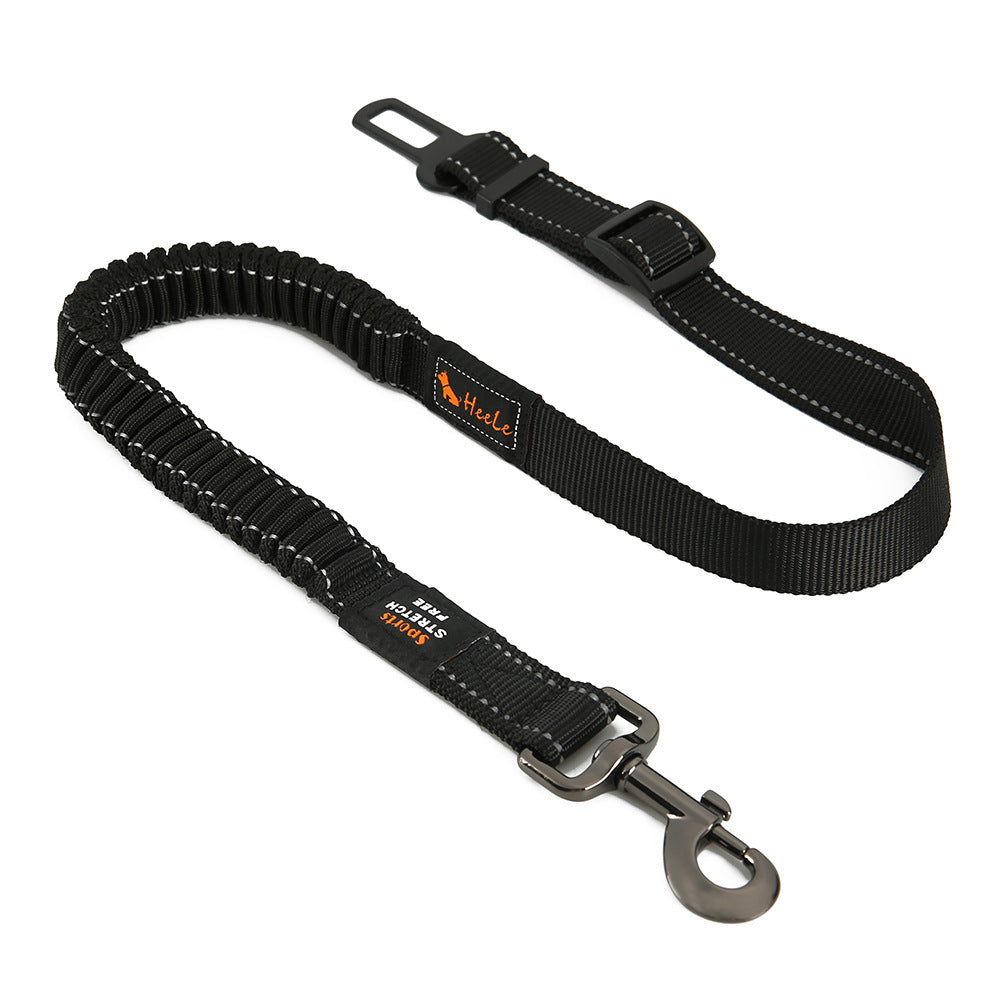 HKM-4827453 Pet Safety Seat Belt for Car - Adjustable Nylon Webbing with Reflective Strip - 76CM to 148CM Length Options